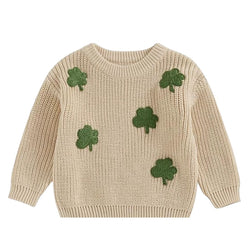 Nosteir Lucky Clover Knit Baby Sweater