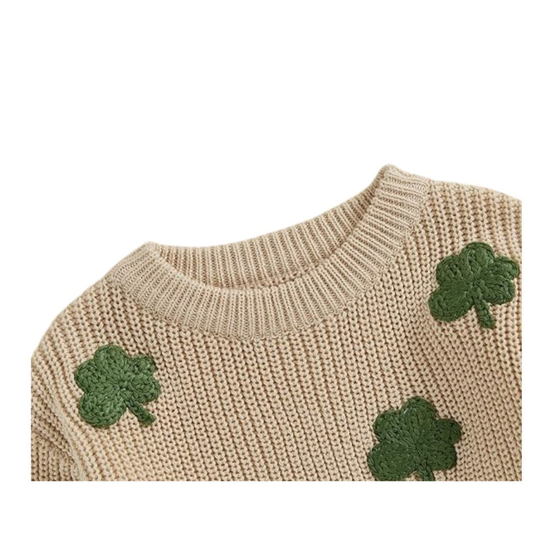 Nosteir Lucky Clover Knit Baby Sweater